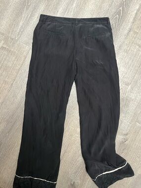 Jenni Kayne silk wide leg Dress Pants with Contrast Trim 2